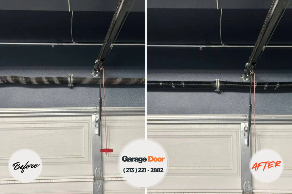 Before and after: garage door repair Elmira, NY
